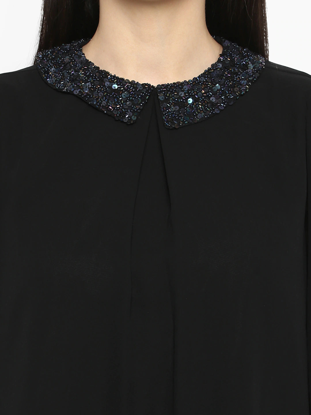 Black Peter Pan A-Line Top
