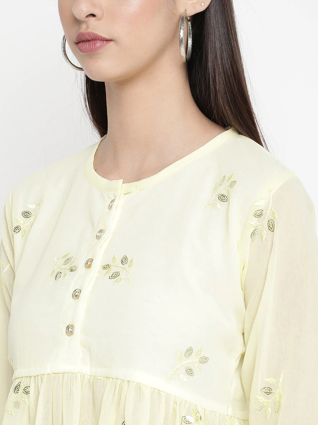 Yellow Floral Print Top