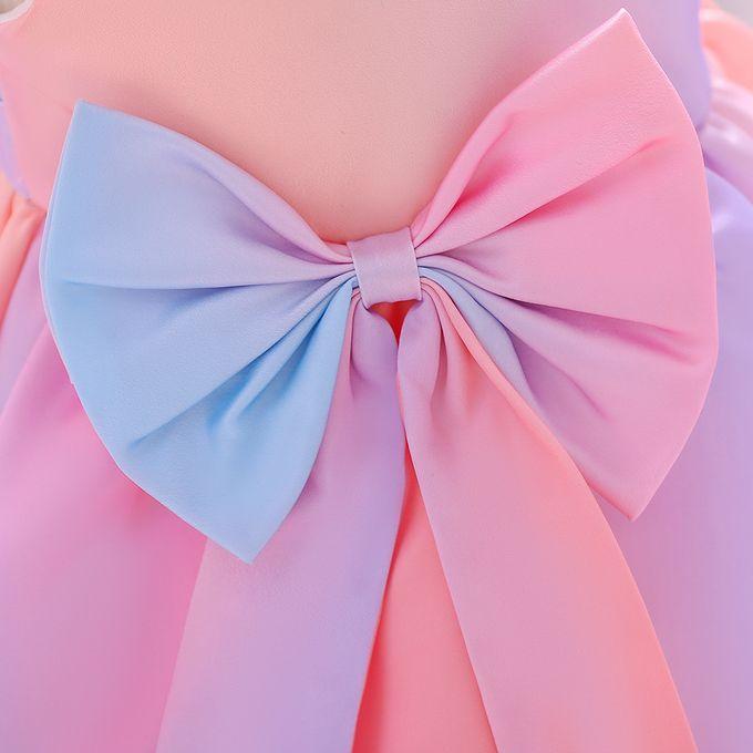 Multicolor Silk Solid Baby Frock