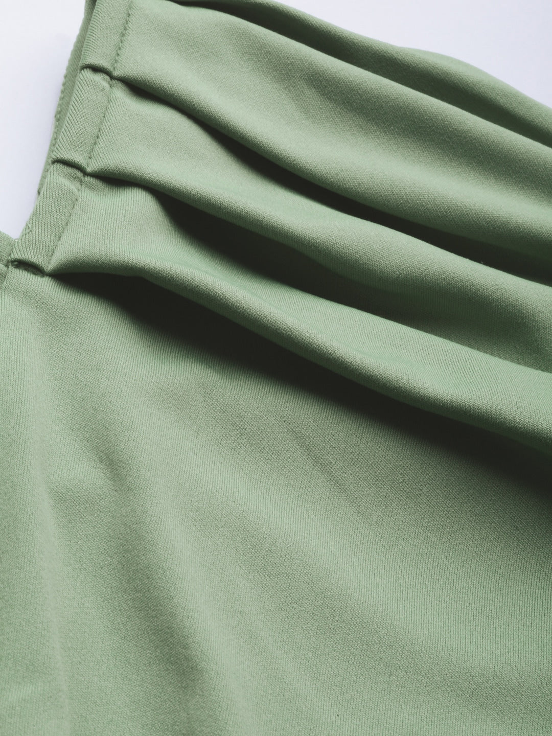 Stylish Mint Green Power Shoulders Top
