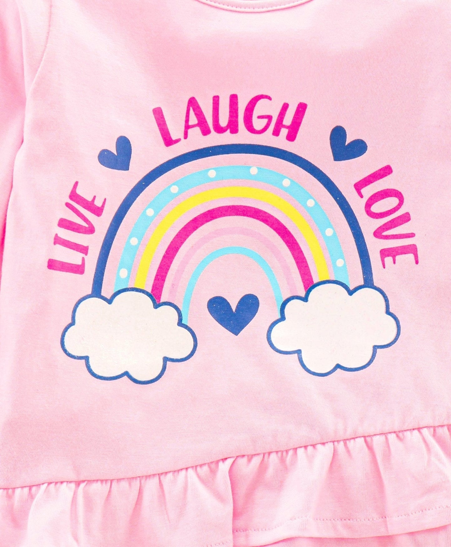 Babyhug Full Sleeves Top & Leggings Rainbow Print – Pink