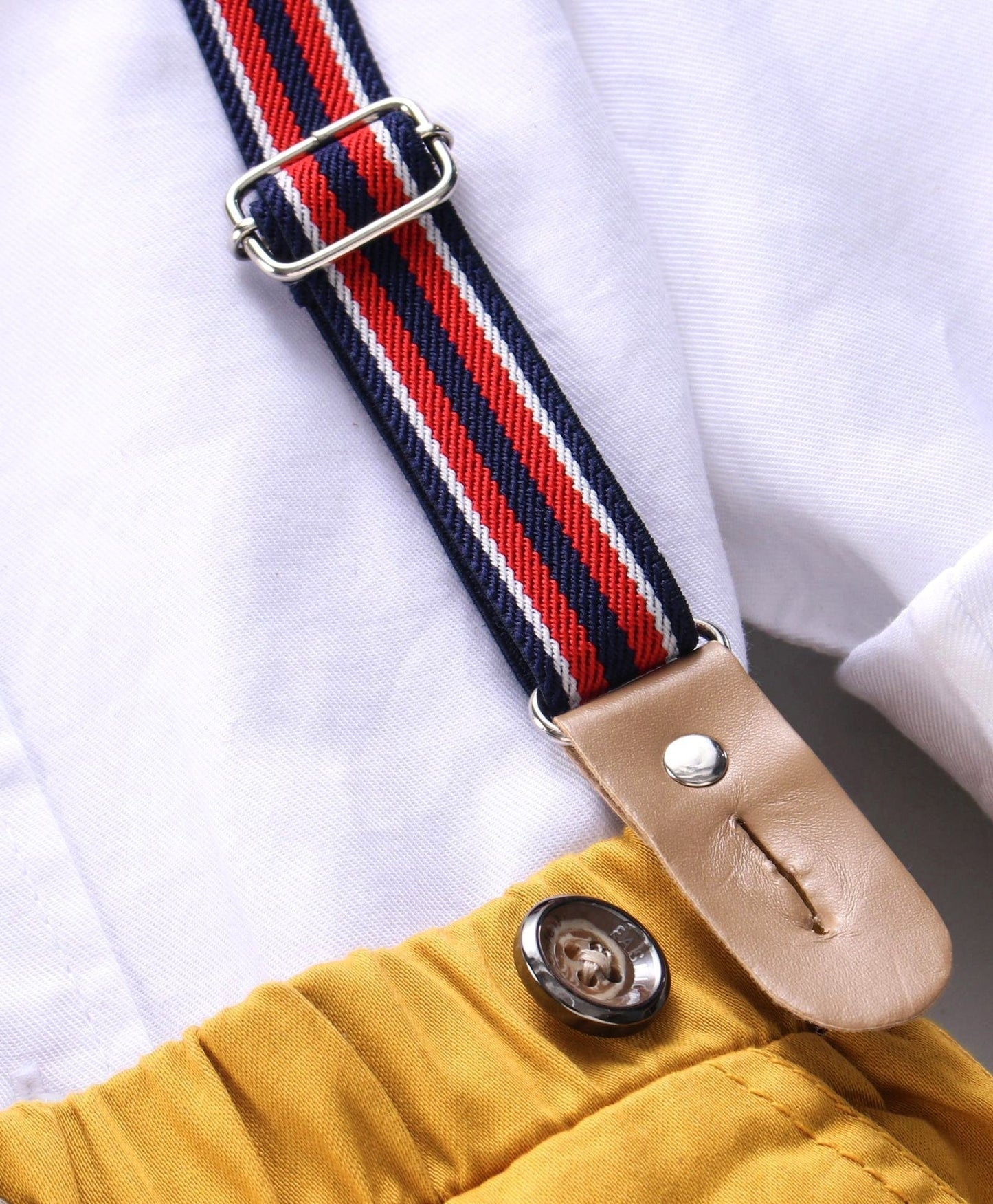 Mark & Mia Full Sleeves Shirt & Trouser With Tie Bow - Yellow White