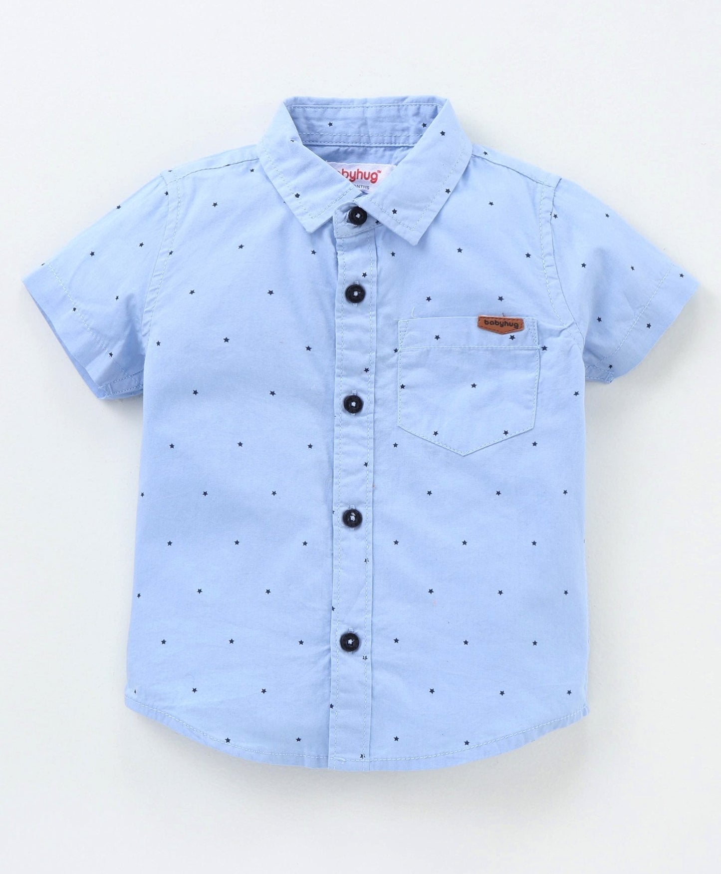Babyhug Half Sleeves Striped Shirt and Shorts Set Dots Print – Blue Navy