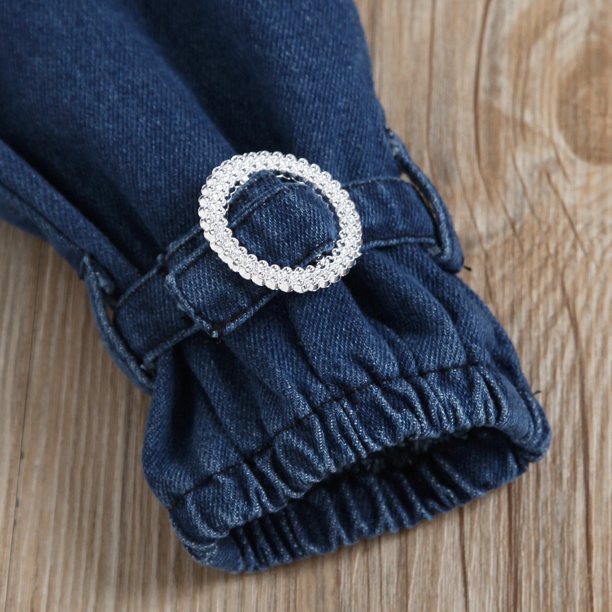 Flare top and buckle denim set