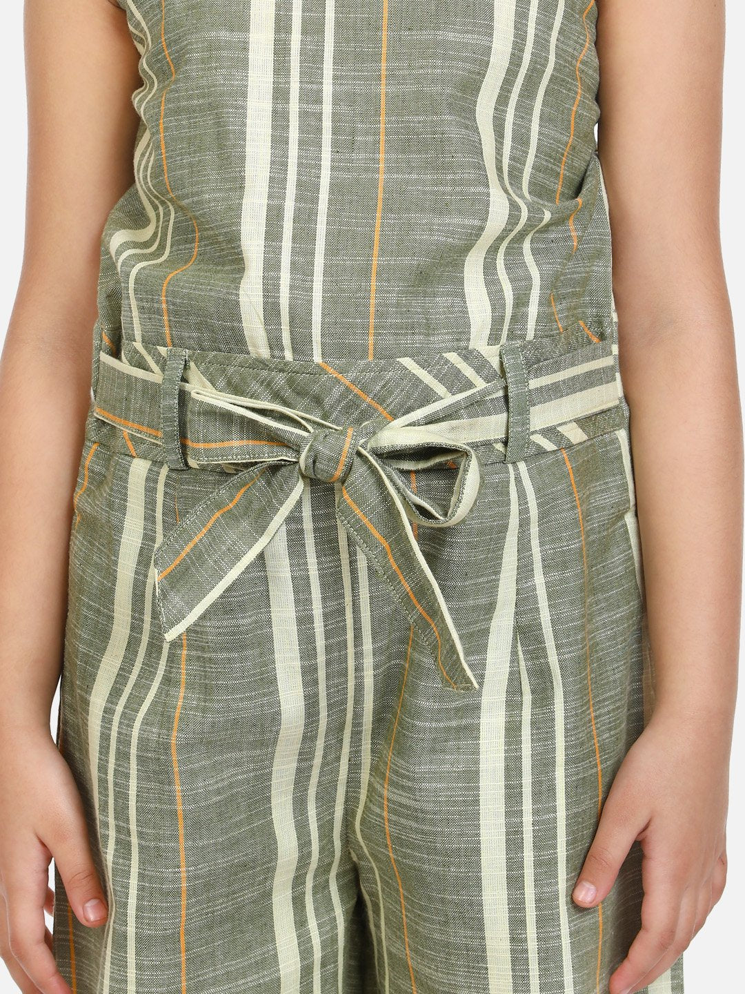 Organic Cotton Weaved Green Full Jumpsuit
