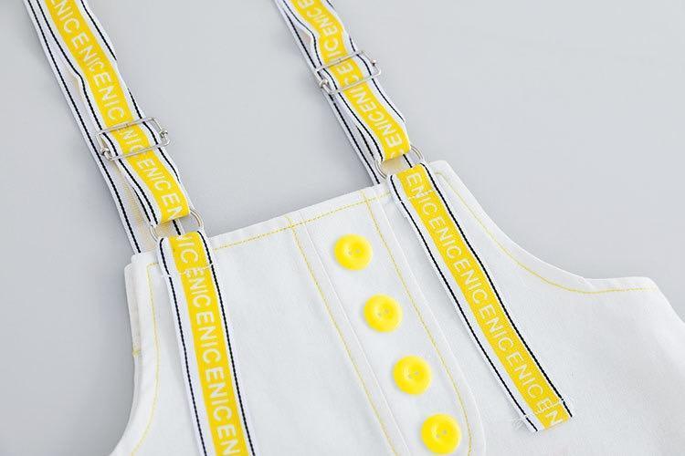 Printed Strap Dungaree And Tshirt Set
