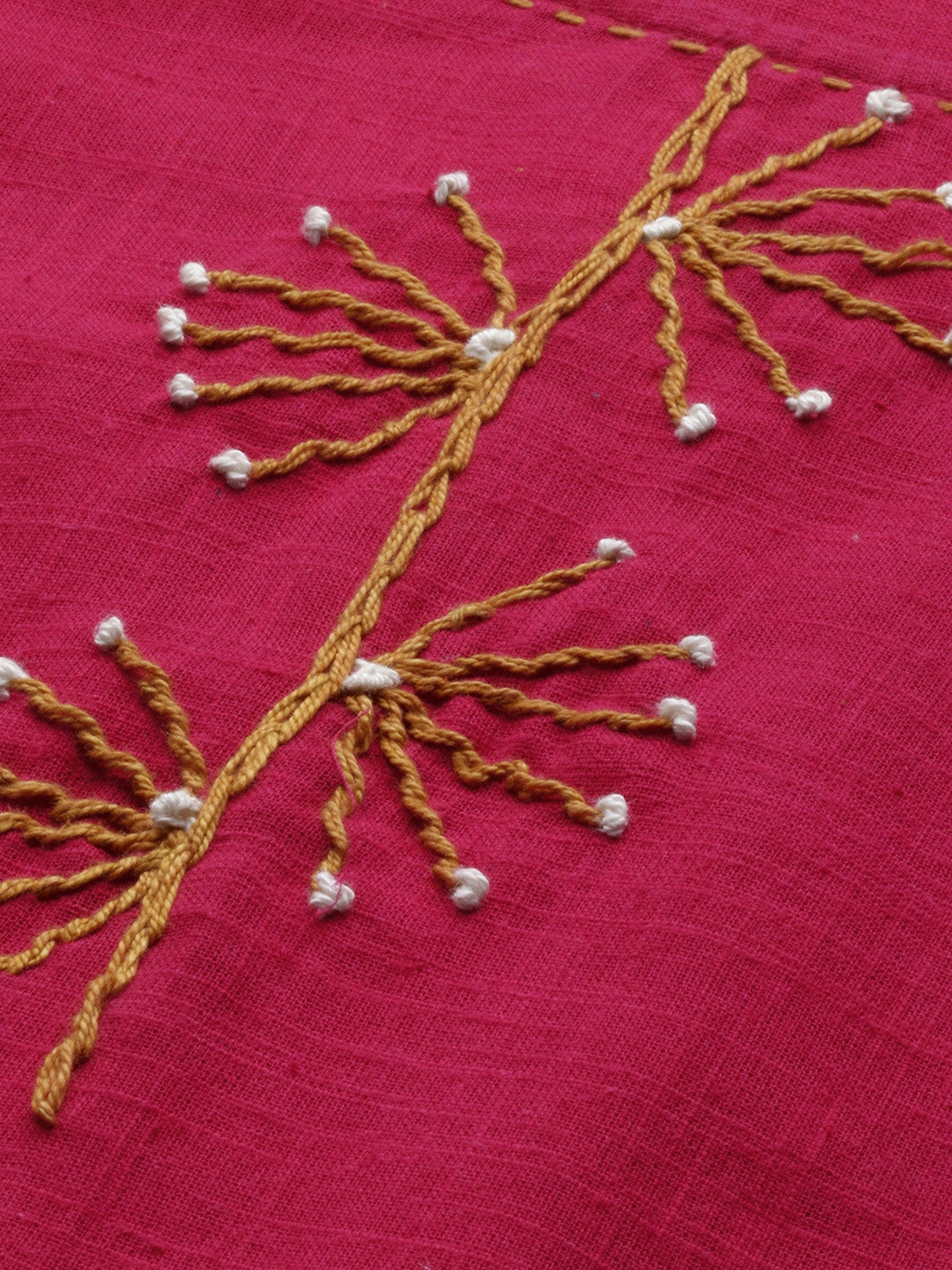 Fuchsia Pink Embroidered Top With Applique
