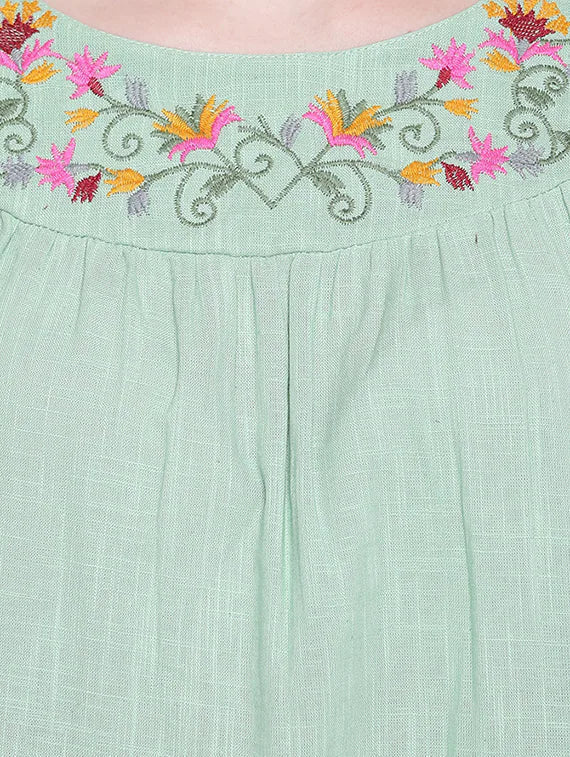 Long Sleeves Embroidered Top