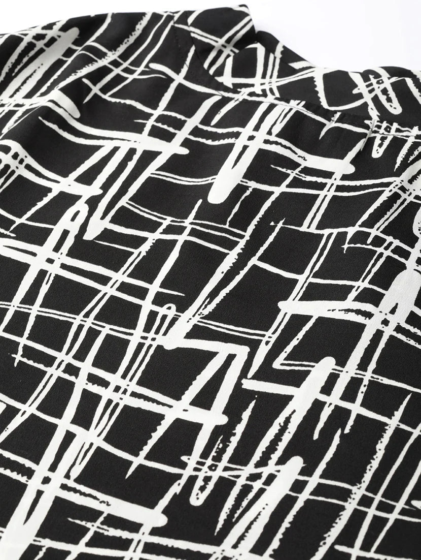 Mock Neck Printed Top