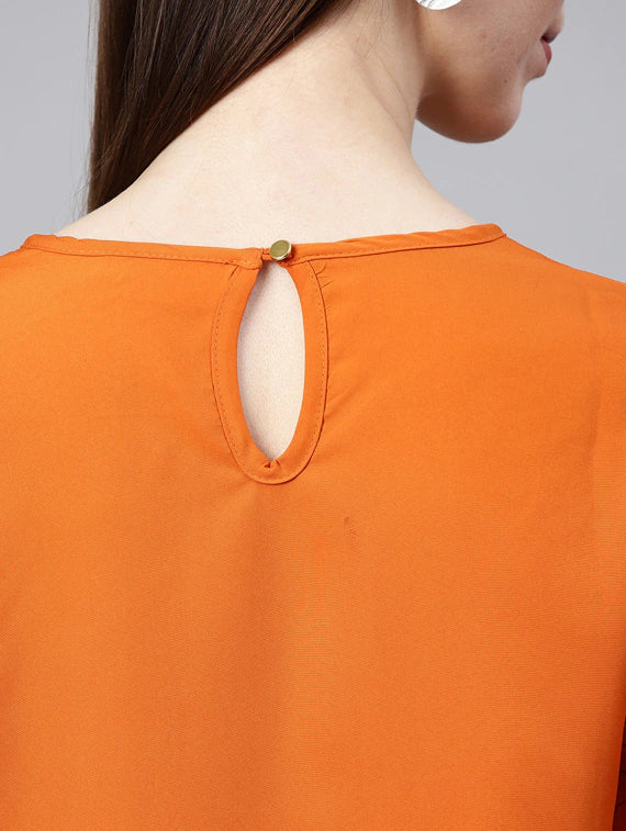 Frill Sleeved Round Neck Top