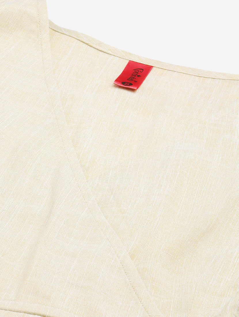 Overlap Neck Solid Wrap Top
