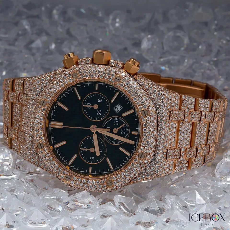 Alluring 41mm Black Dial Diamond Watch