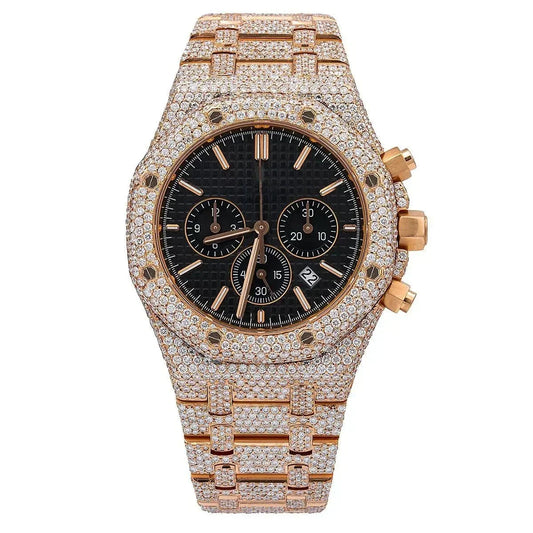 Alluring 41mm Black Dial Diamond Watch