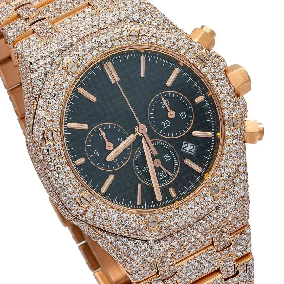 Alluring 41mm Black Dial Diamond Watch