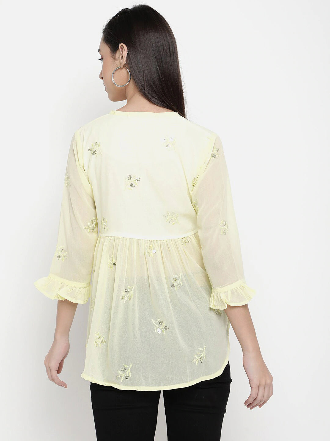 Yellow Floral Print Top