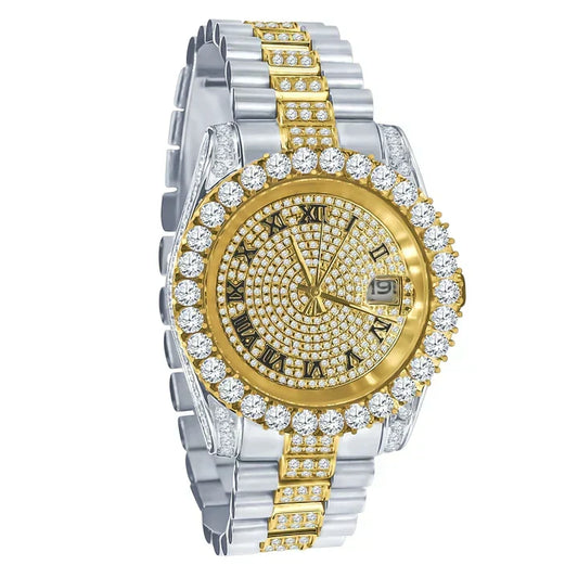 Big Bezel Roman Dial Date Mid Link Watch