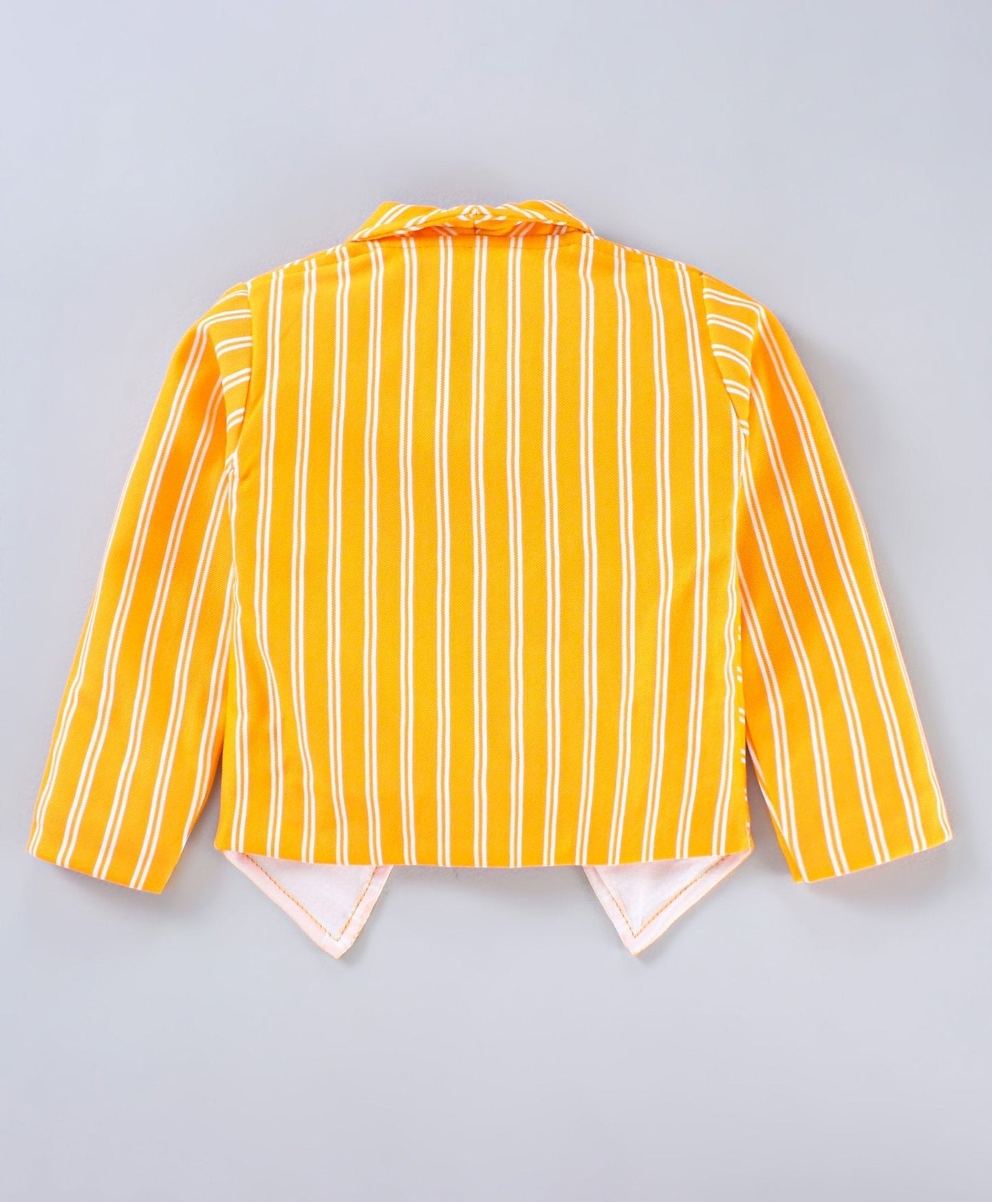 Dapper Dudes Full Sleeves Striped Blazer With Tee & Bottom - Yellow