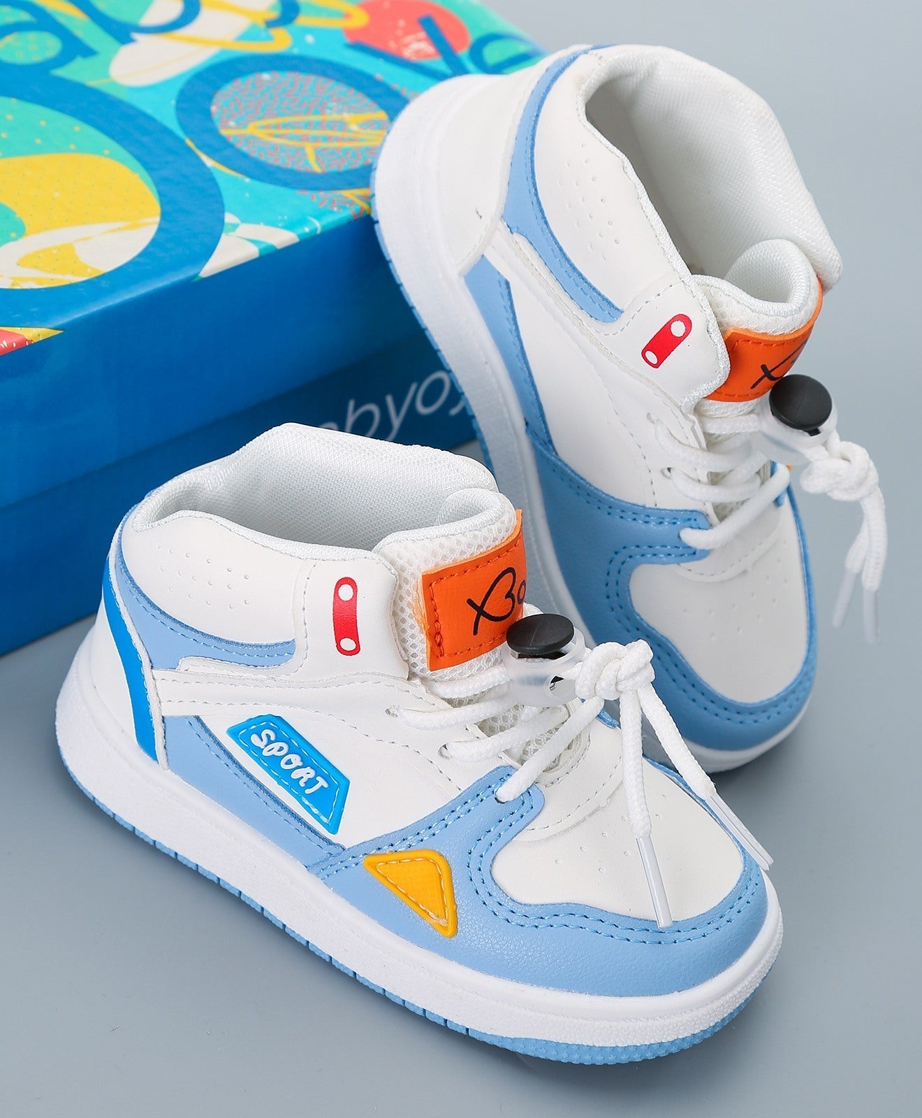 Babyoye Casual Shoes – White Sky Blue
