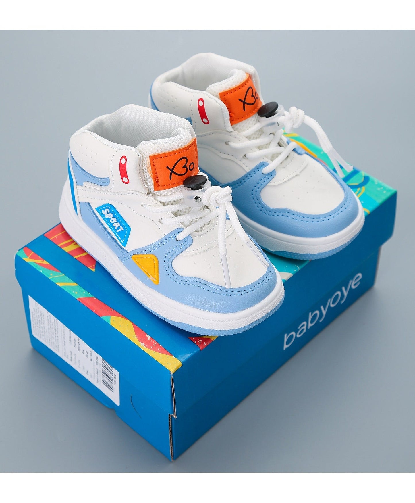 Babyoye Casual Shoes – White Sky Blue