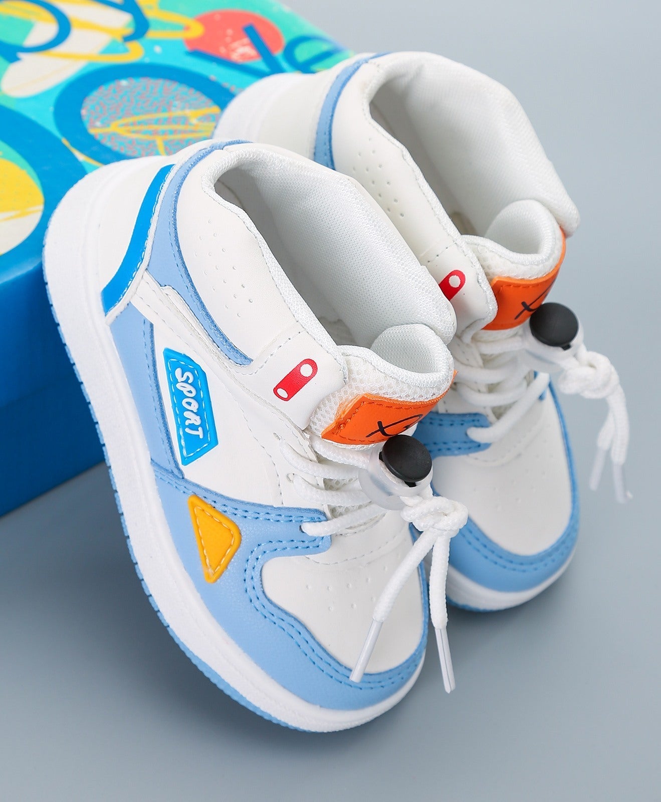Babyoye Casual Shoes – White Sky Blue