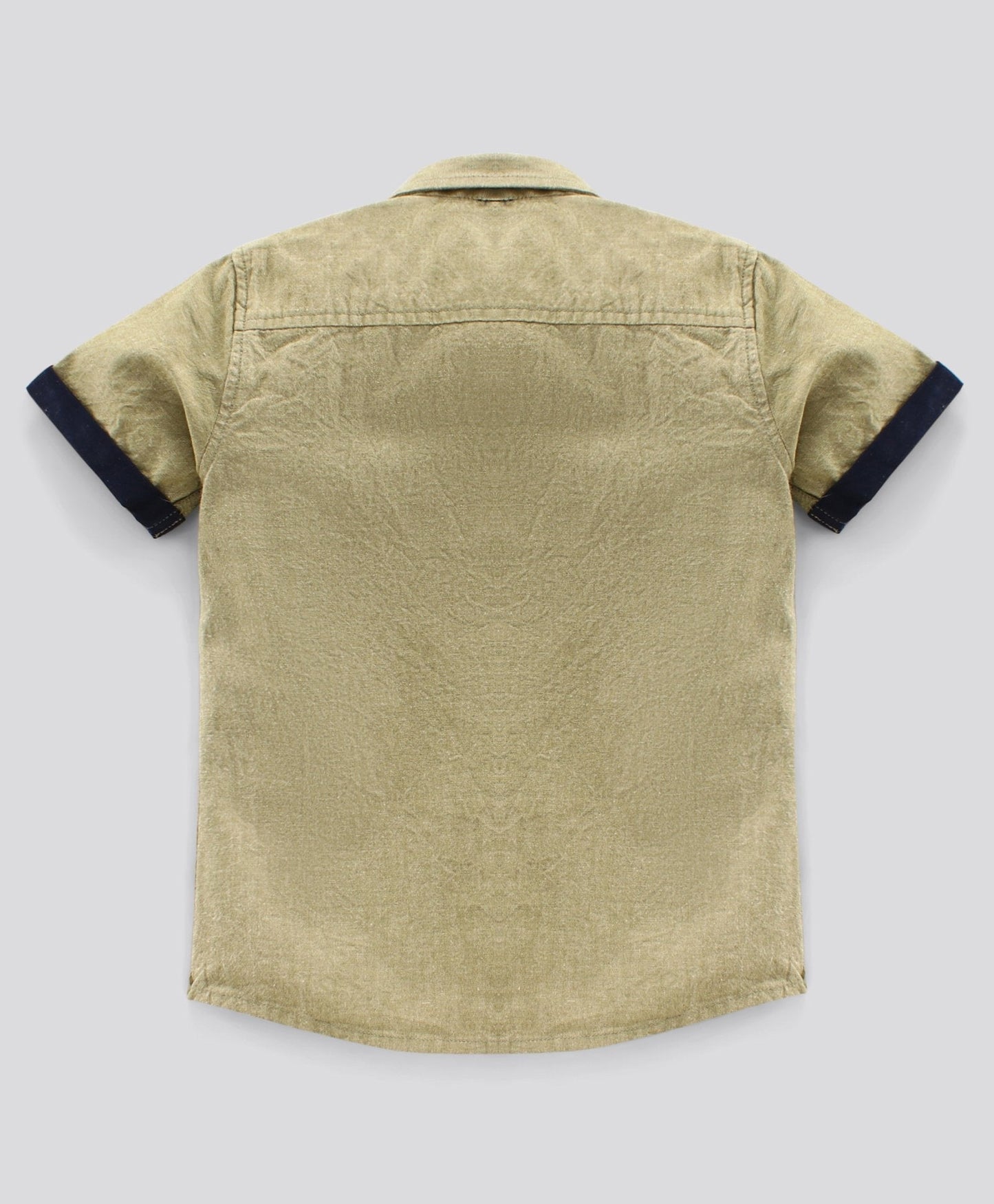 Pine Kids Half Sleeve Solid Shirt with Bow and Shorts Set Softener Wash - Olive White