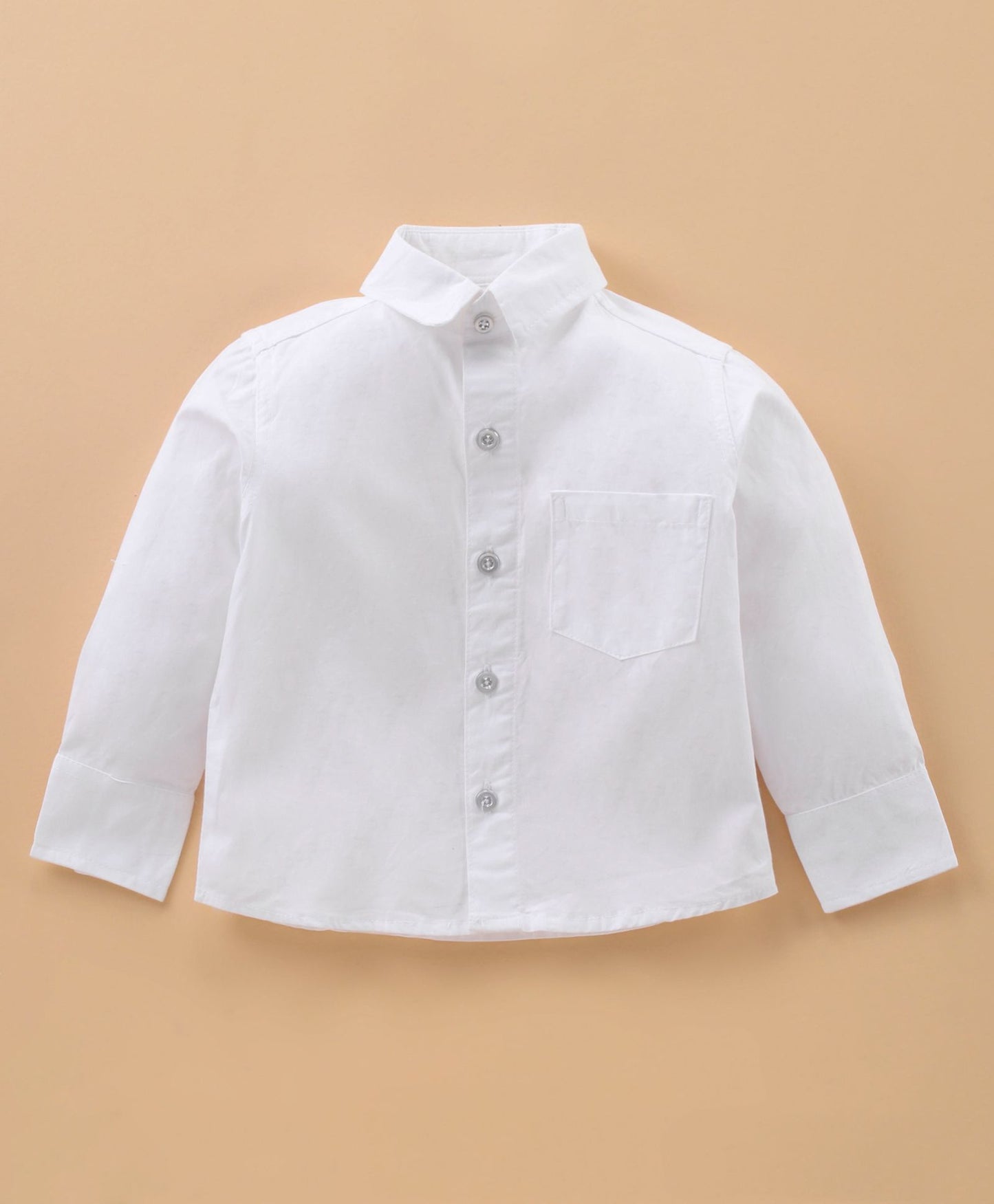Babyhug Full Sleeves Shirt & Trouser with Suspenders & Bow Solid - Grey White