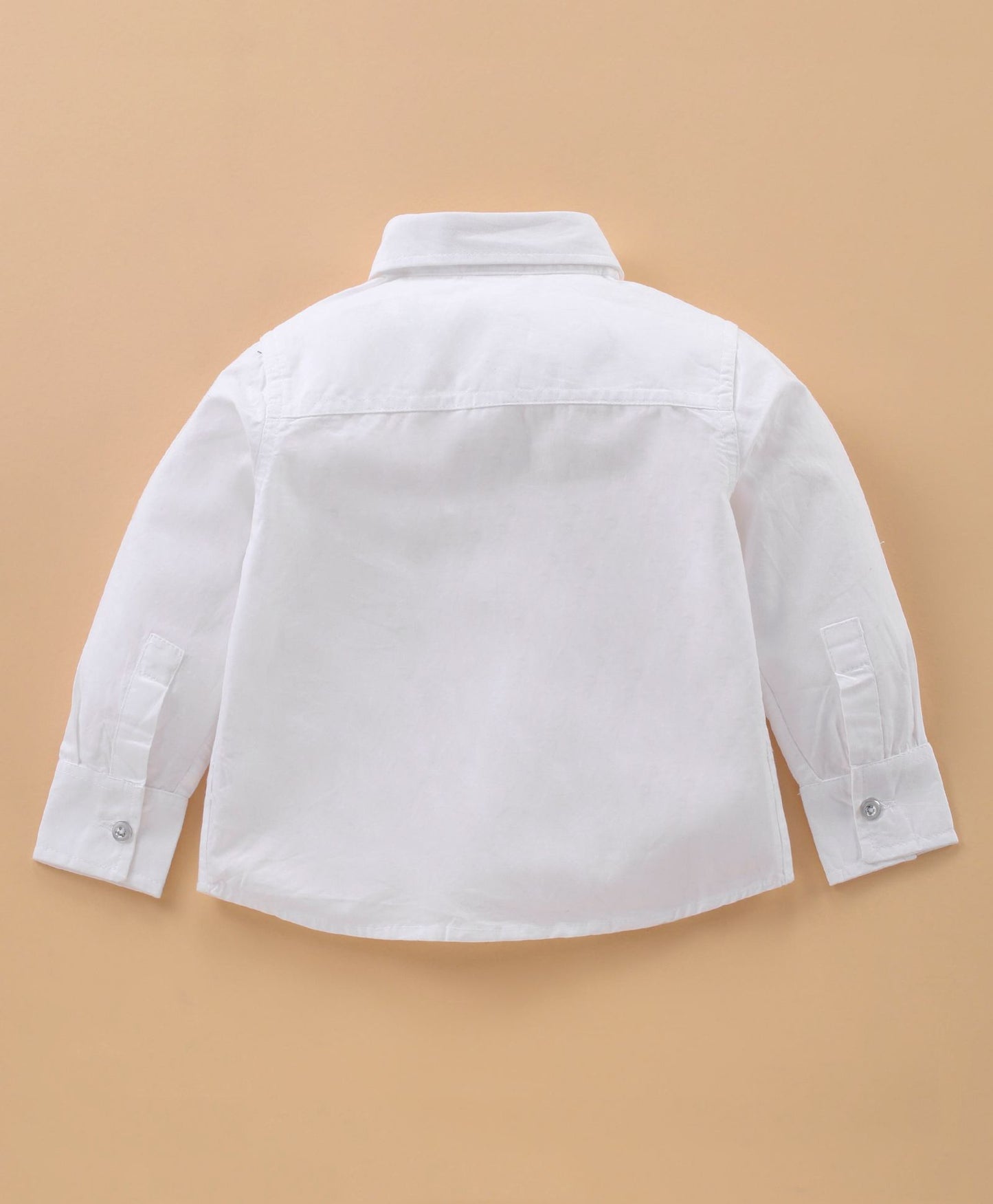 Babyhug Full Sleeves Shirt & Trouser with Suspenders & Bow Solid - Grey White