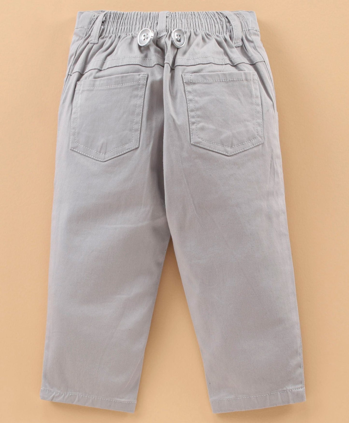 Babyhug Full Sleeves Shirt & Trouser with Suspenders & Bow Solid - Grey White