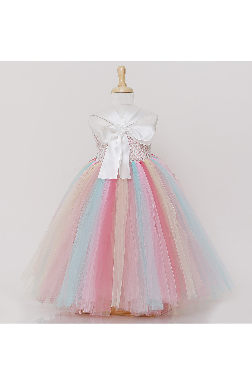 Multicolor with 3D flowers tutu gown