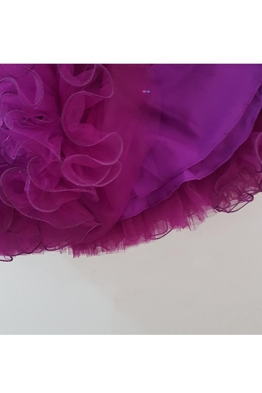 Lavender and purple shaded attached cape gown
