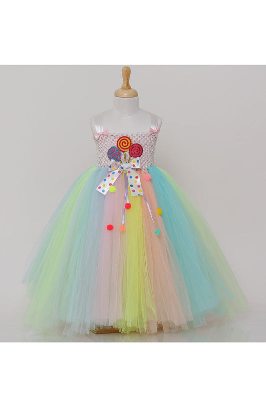Candy motif multicolor tutu gown