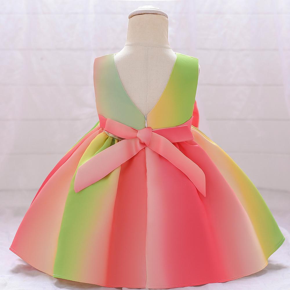 Multicolor Silk Solid Baby Frock
