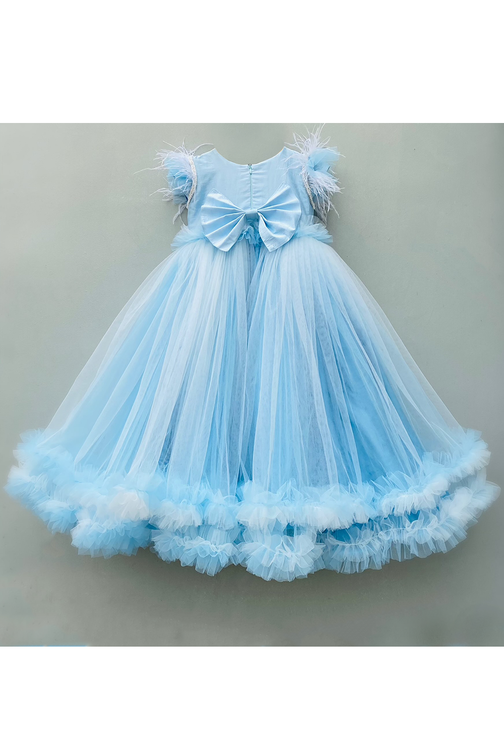 Moana embroidered sky blue gown