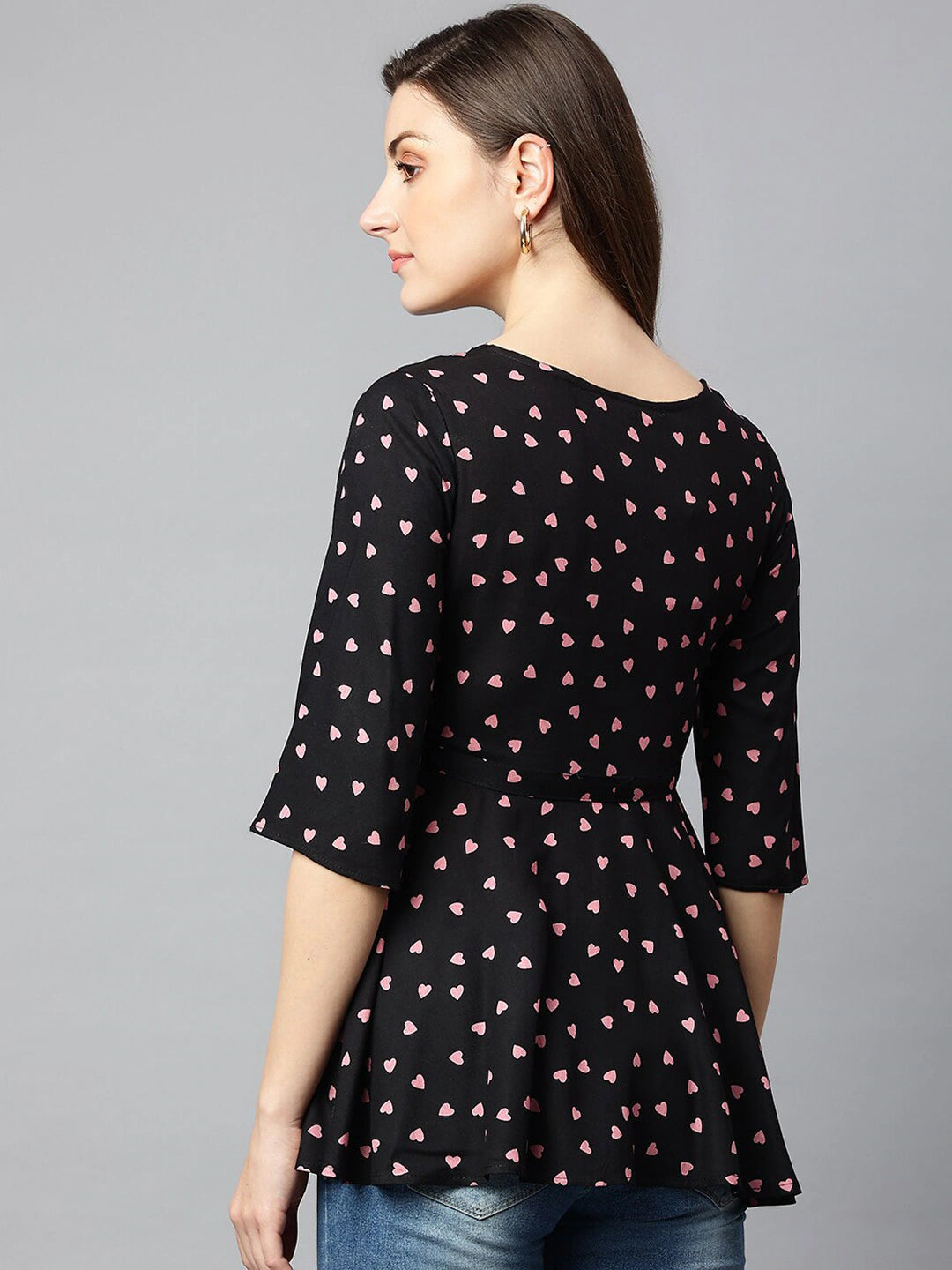 Black Print Liva Top