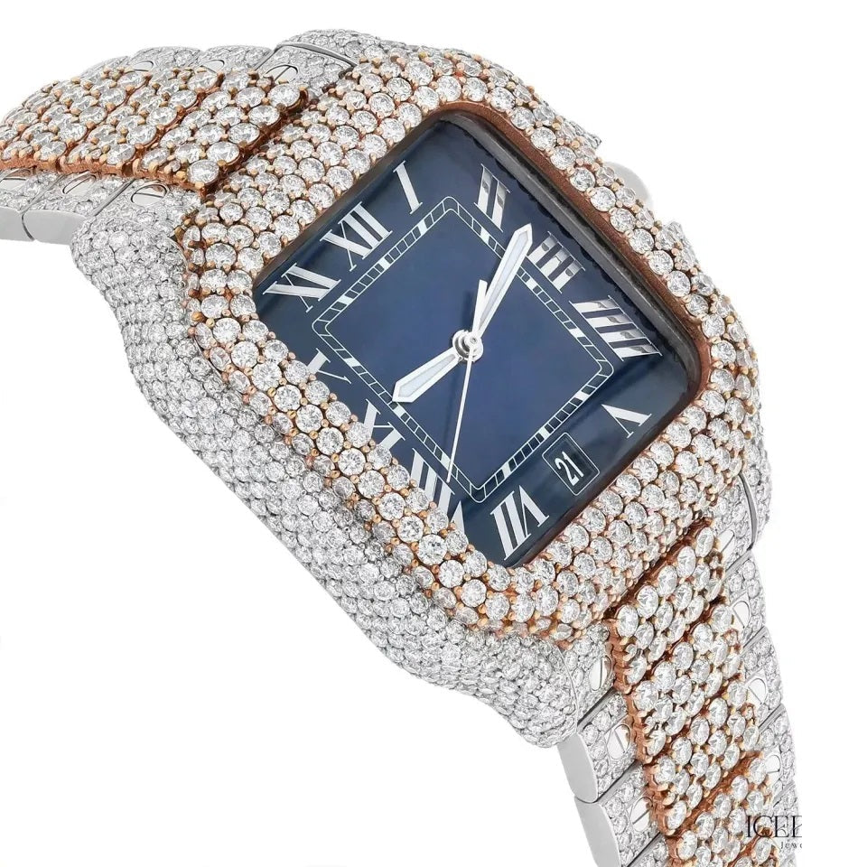 Magnificent 40mm Blue Dial Diamond Watch