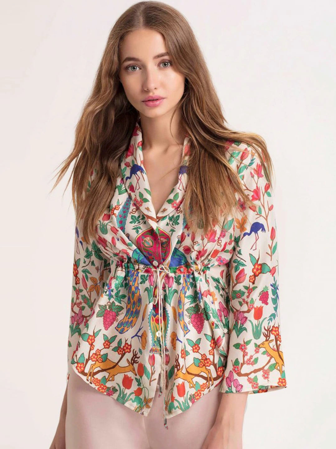 Cream-Colored Empire Top