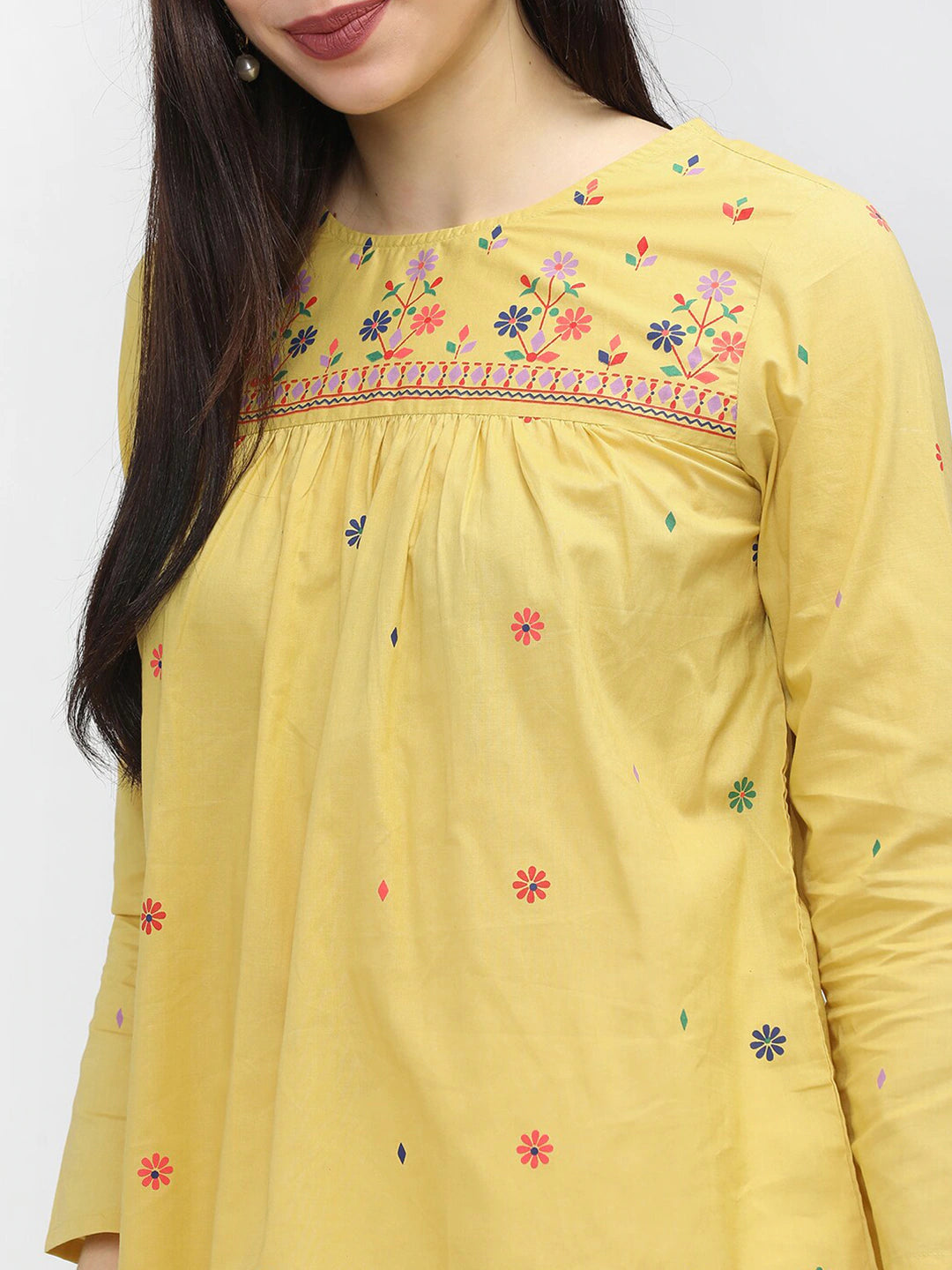 Yellow Floral Printed Top