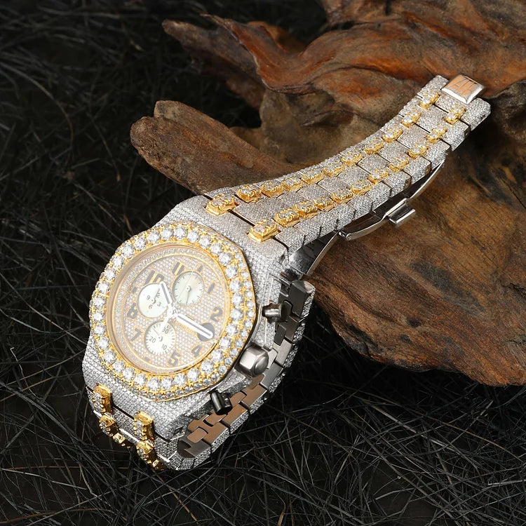 Offshore 41mm Gold Dial Iced Out Diamond Watch