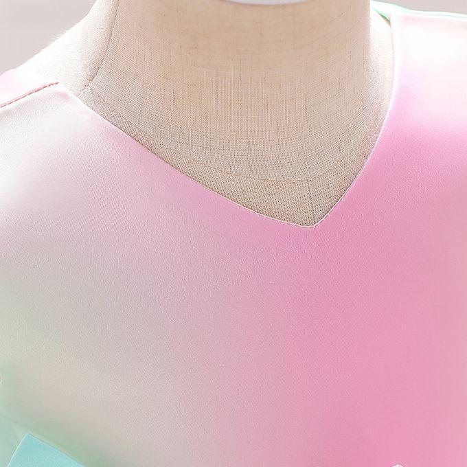 Multicolor Silk Solid Baby Frock