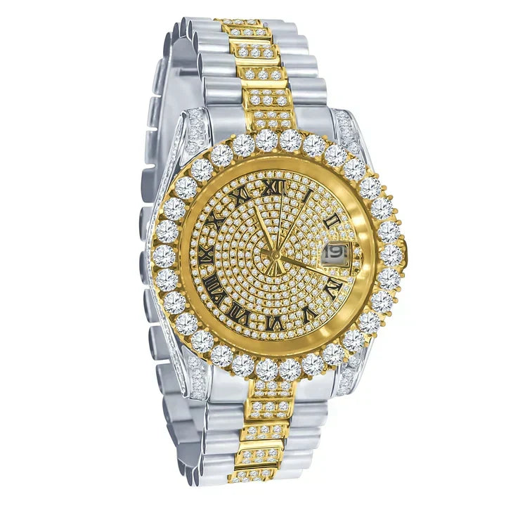 Big Bezel Roman Dial Date Mid Link Watch