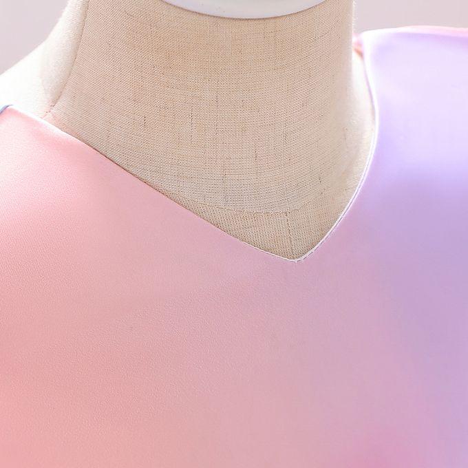 Multicolor Silk Solid Baby Frock