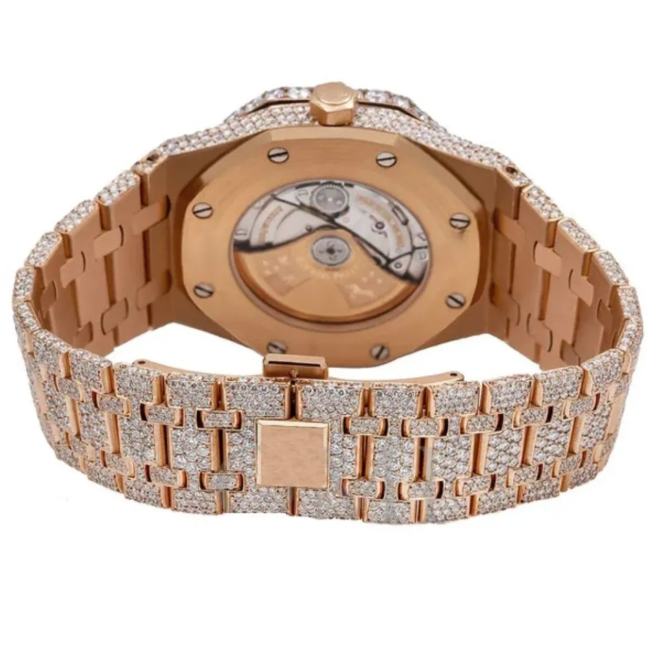 Alluring 41MM Full Rose Tone Diamond Watch