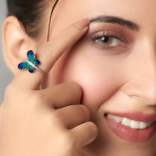 Flare Blue Butterfly Diamond Ring