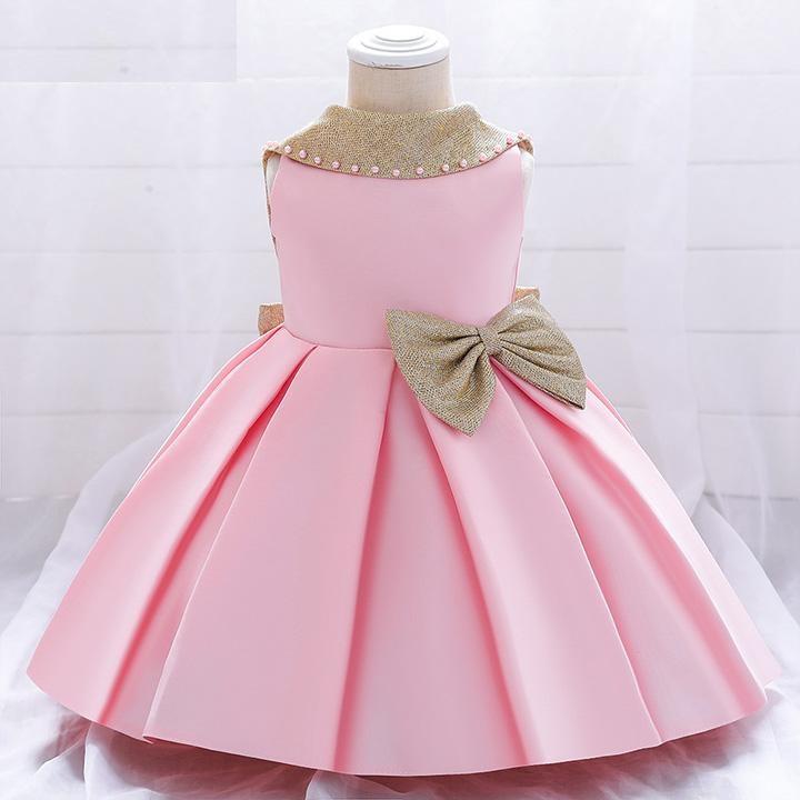 Baby Pink Color Solid Baby Frock