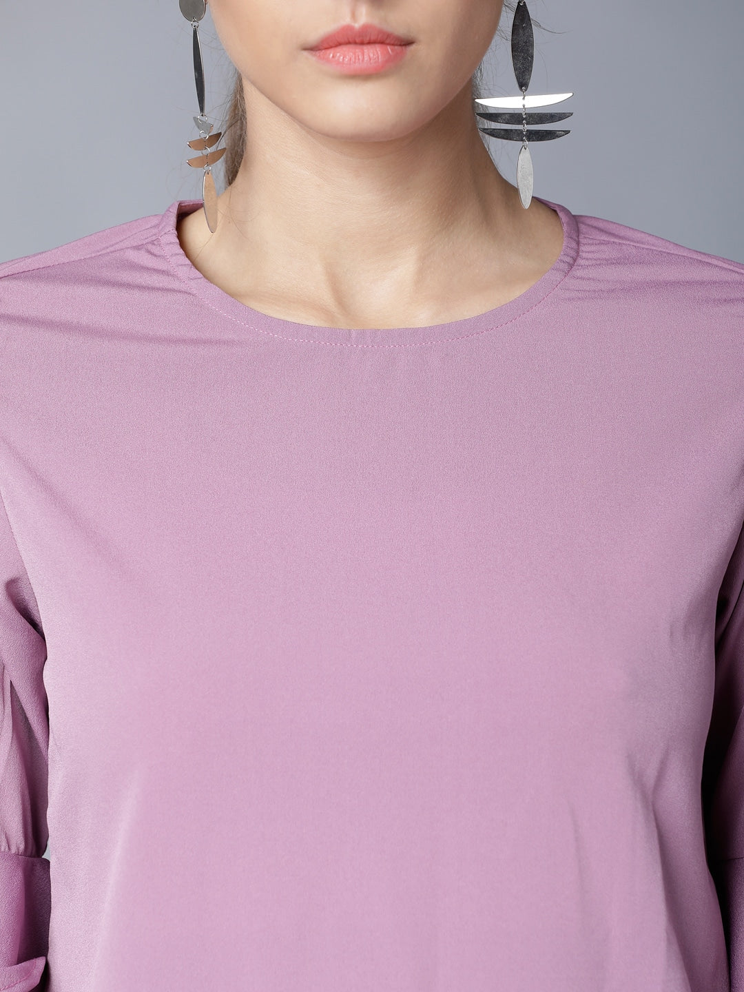 Mauve Top With Bell Sleeves