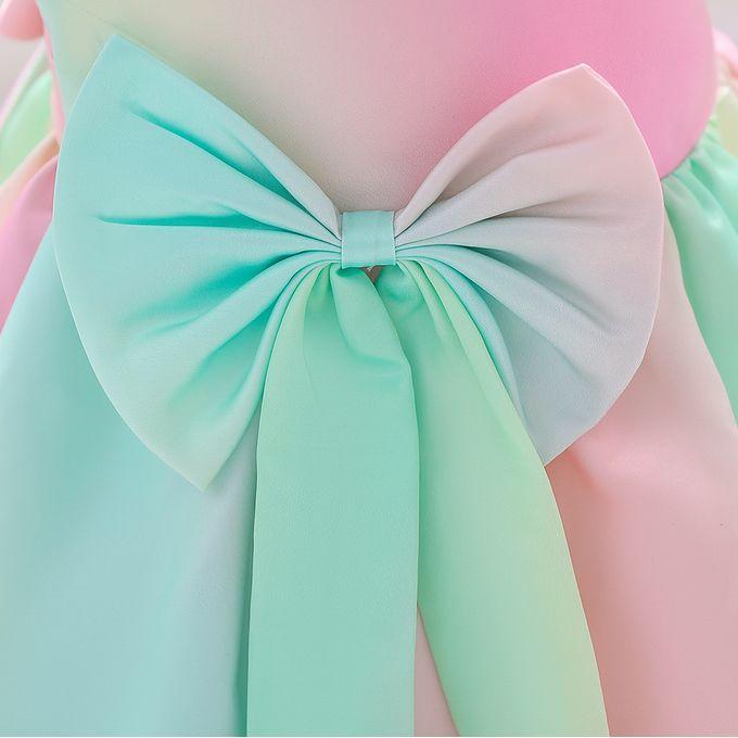 Multicolor Silk Solid Baby Frock