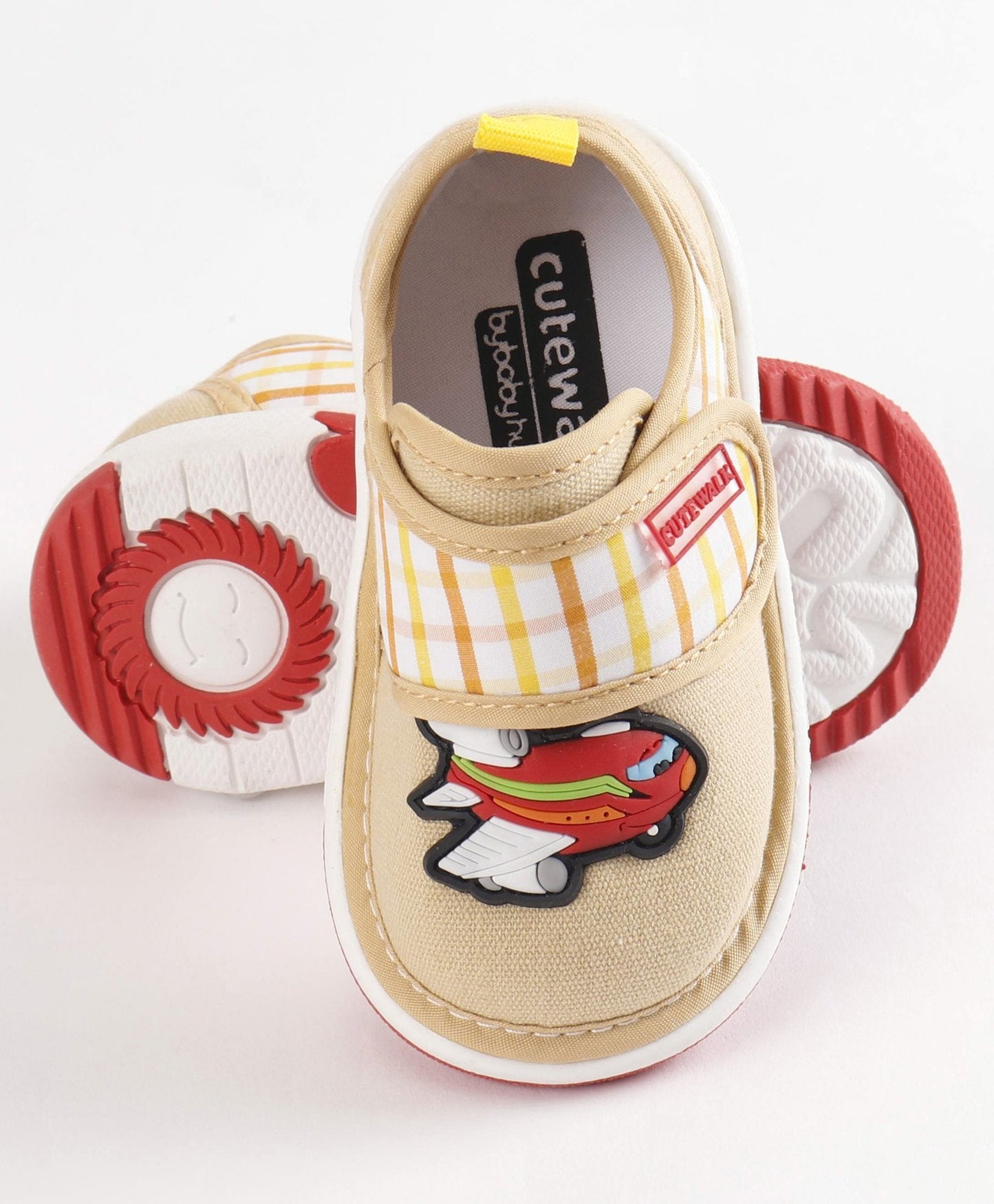 Cute Walk by Babyhug Casual Shoes Aeroplane Patch – Yellow