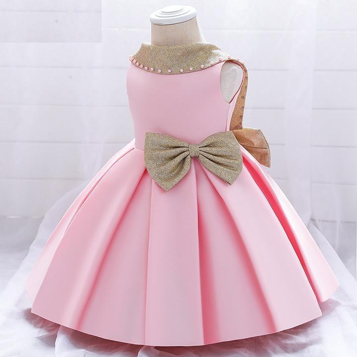 Baby Pink Color Solid Baby Frock