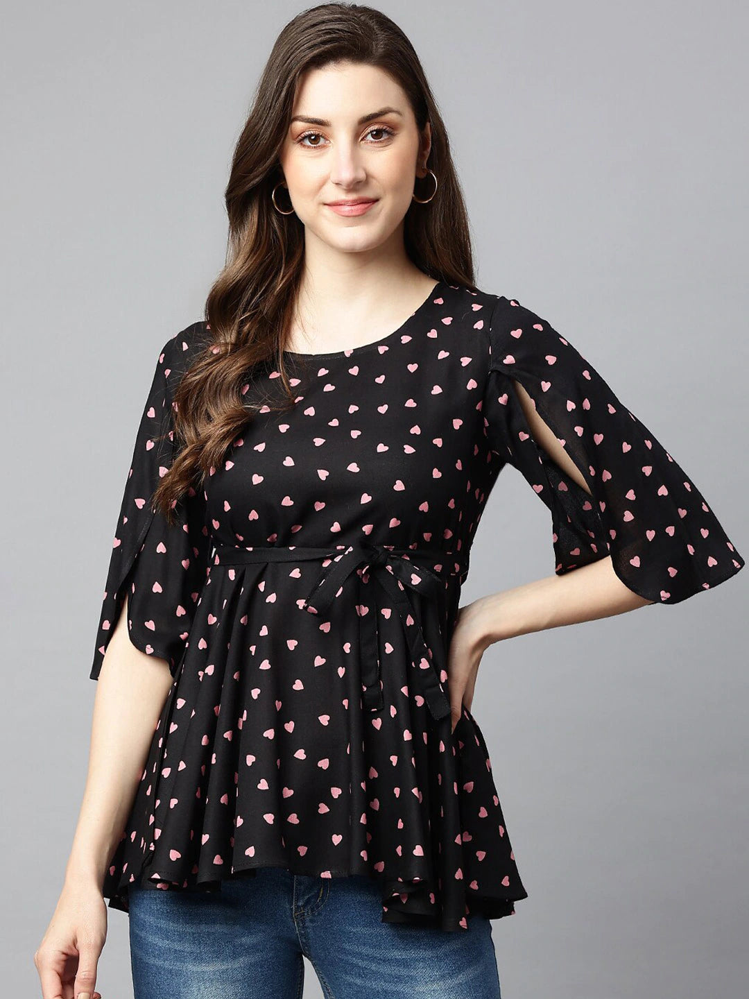 Black Print Liva Top