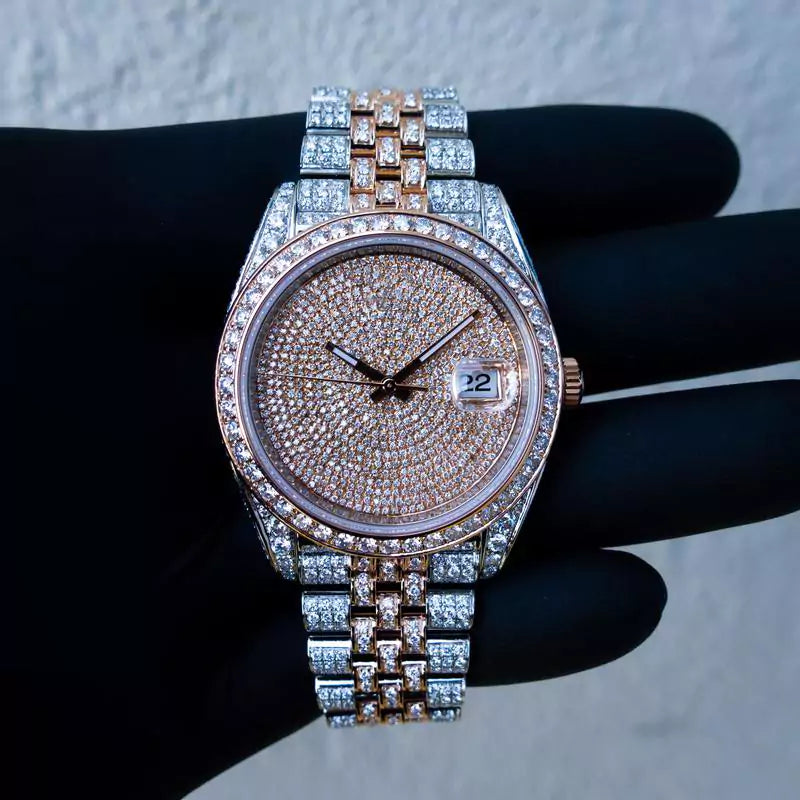 Elegance 41mm Rose Ton Dial Luxury Designer Watch